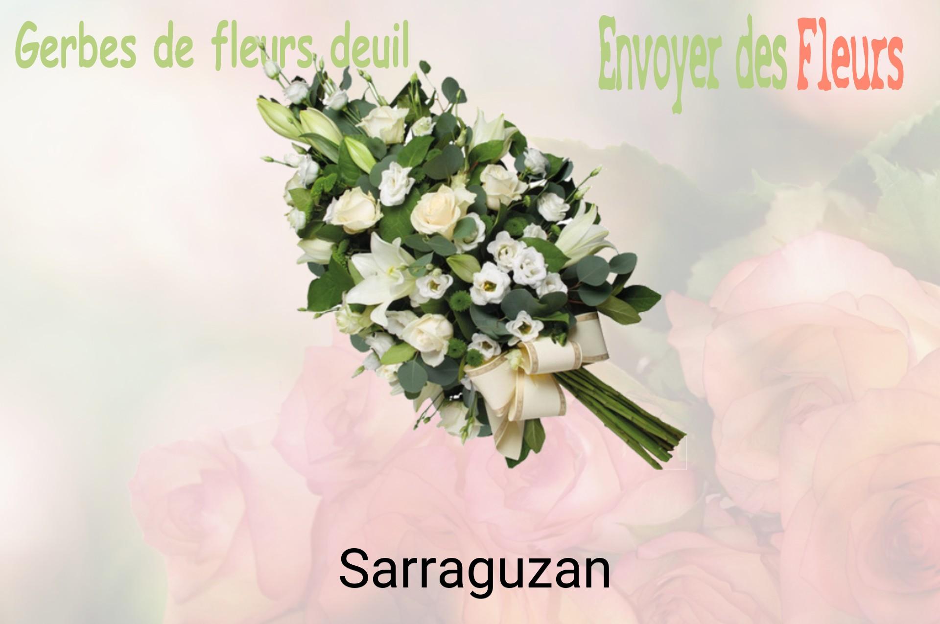 Gerbe de fleurs de deuil livrée à Sarraguzan